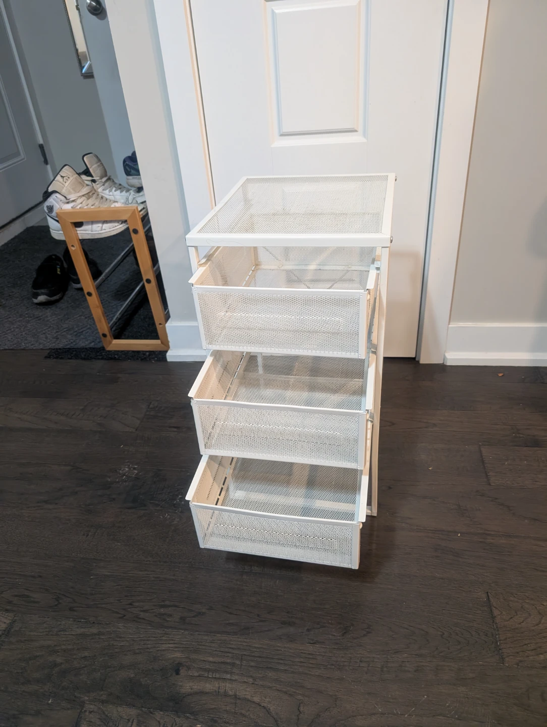 White 3-Tier Mesh Drawer Storage Cart - photo 3