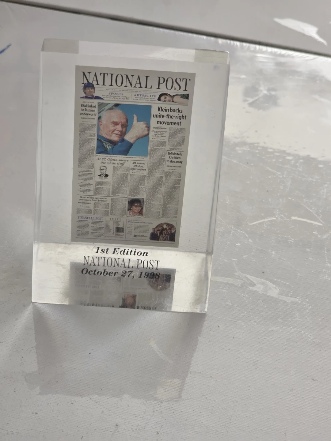 🌱 collectible paperweight National Post 1st Edition 1998