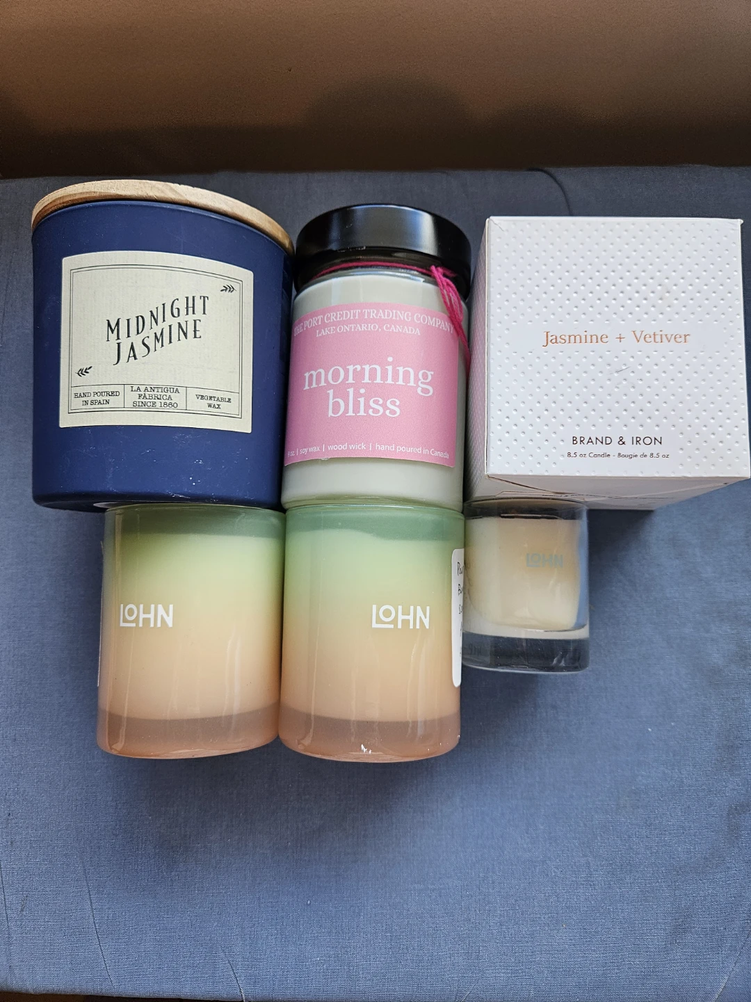 Assorted brand new candles