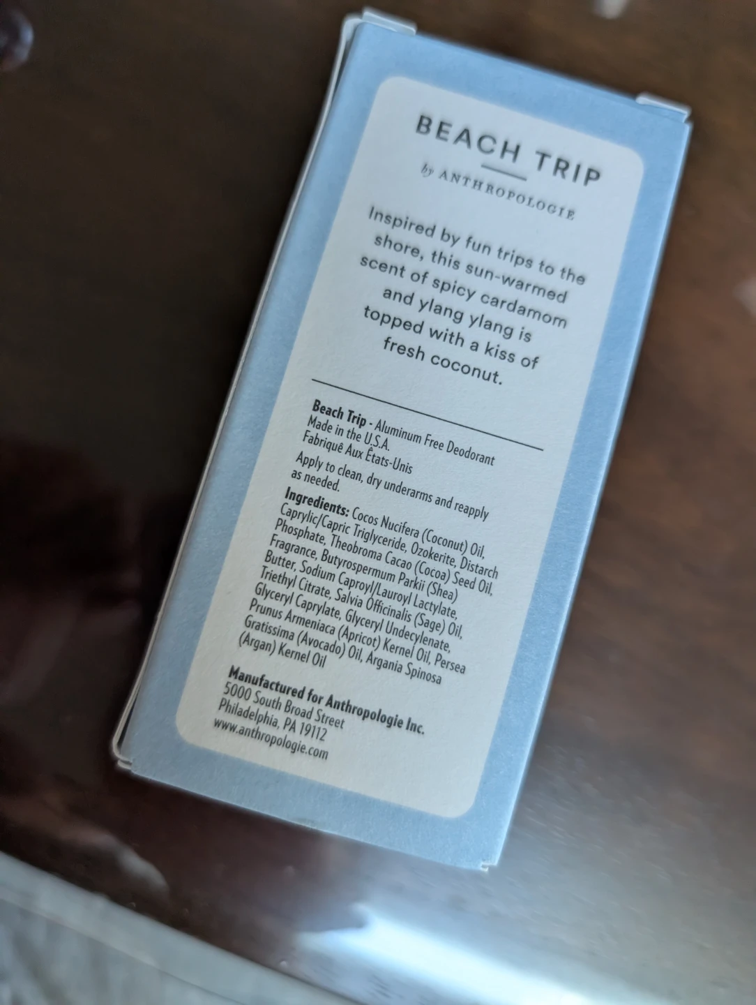 Anthropologie Beach Trip Aluminum Free Deodorant 2.5 oz - photo 2