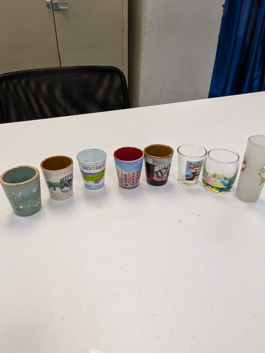 Lot of 8 Souvenir Shot Glasses - Puerto Rico & Atlantic City 🌱