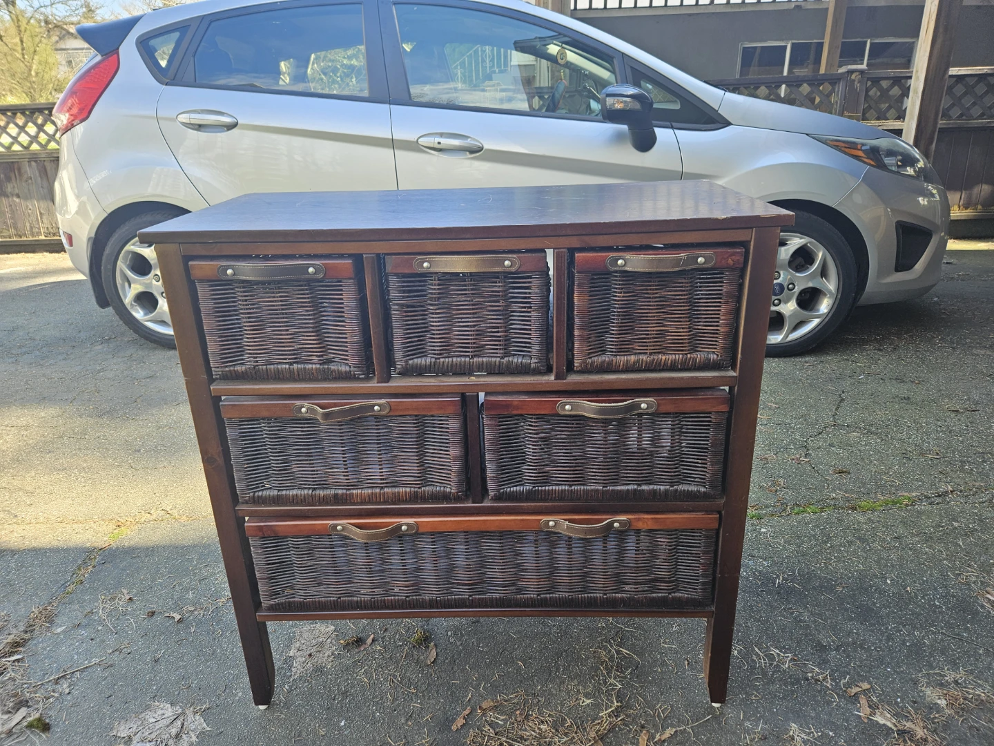 Wooden Dresser with Wicker Baskets - photo 2