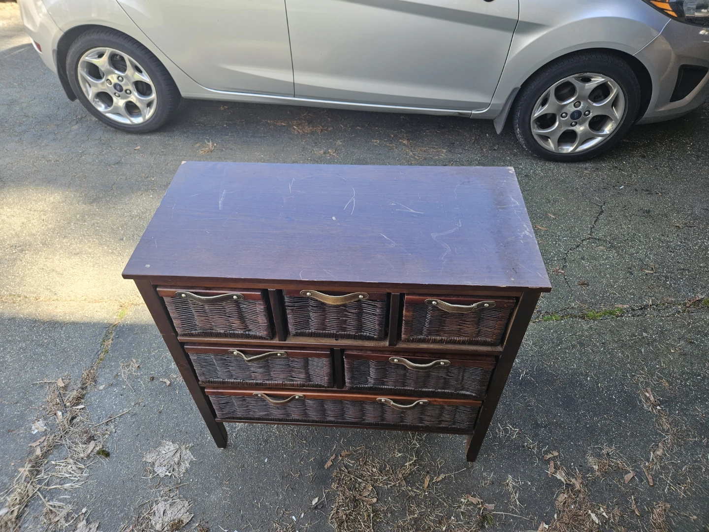 Wooden Dresser with Wicker Baskets - photo 3