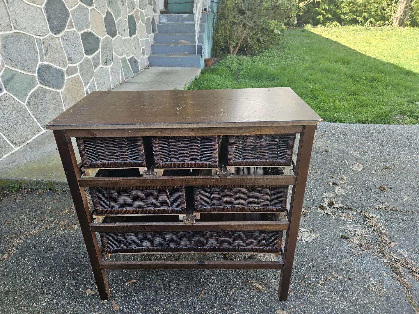 Wooden Dresser with Wicker Baskets - photo 5