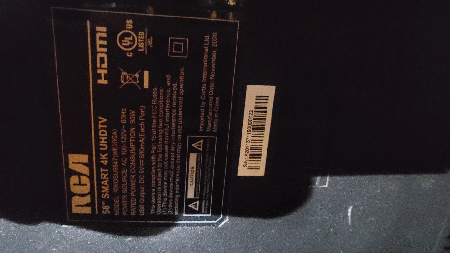 RCA 58" Smart 4K UHD TV