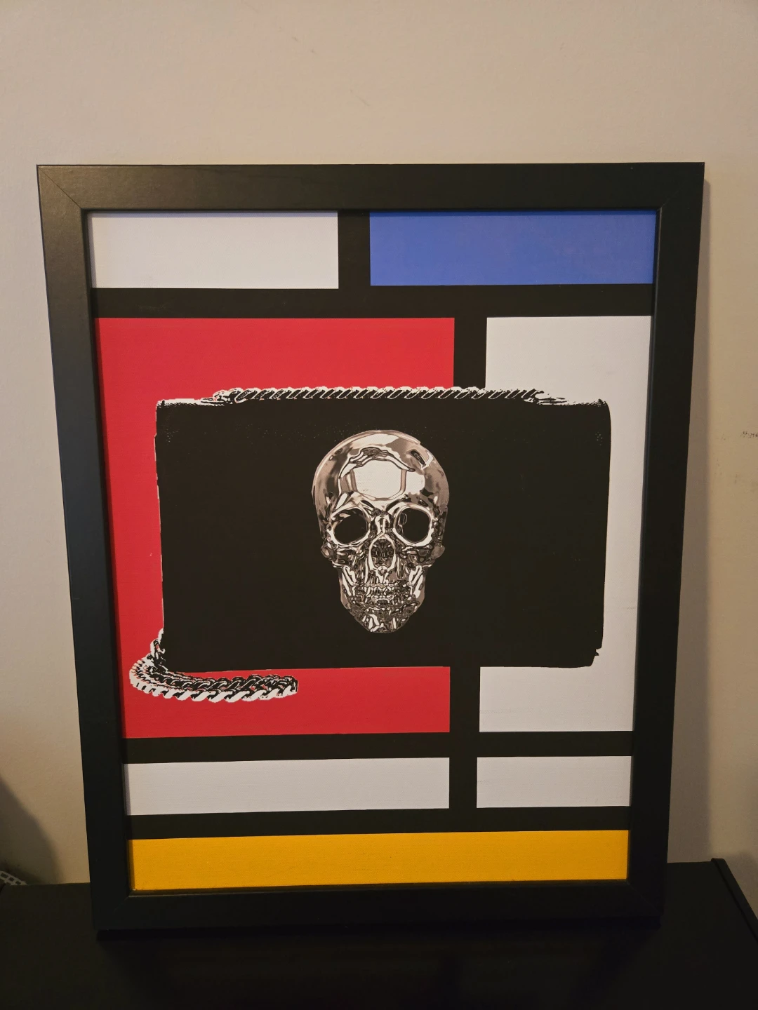 Framed Artwork - Skull & Mondrian Style