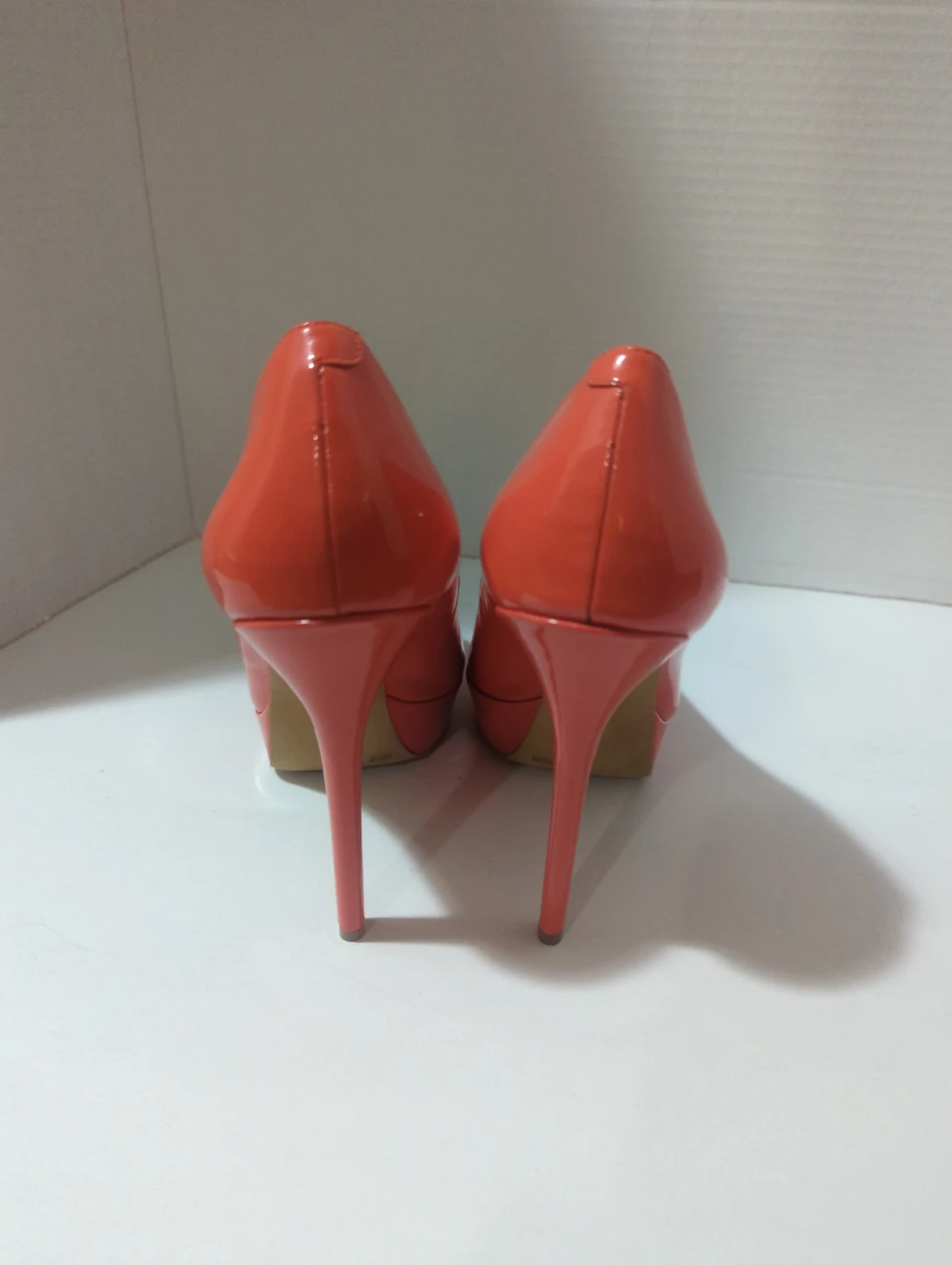 Vince Camuto Peep Toe Heels - Coral Patent - photo 2