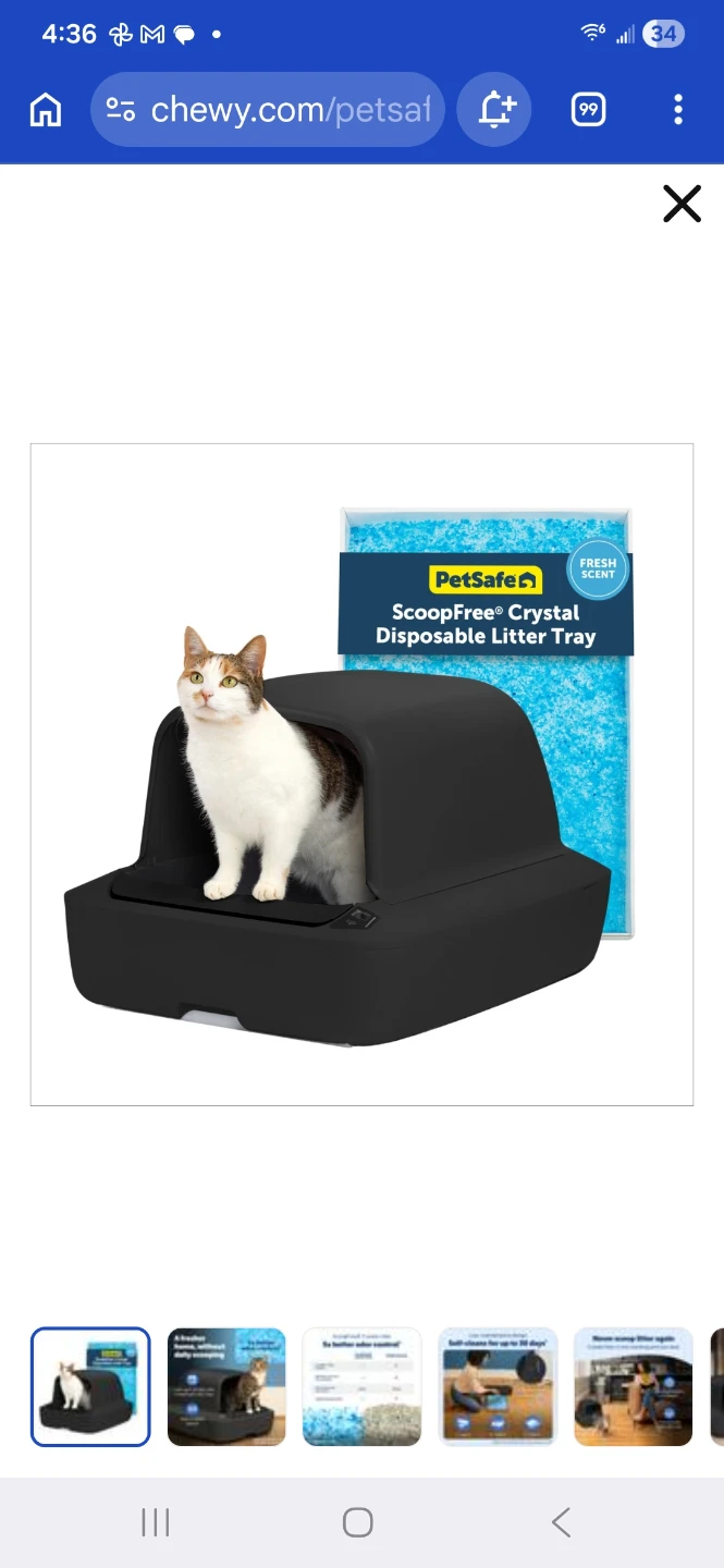 PetSafe ScoopFree Crystal Pro Hooded Self-Cleaning Litter Box
