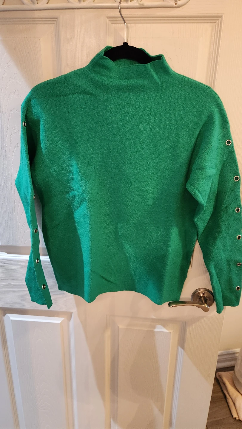 Green Mock Neck Sweater