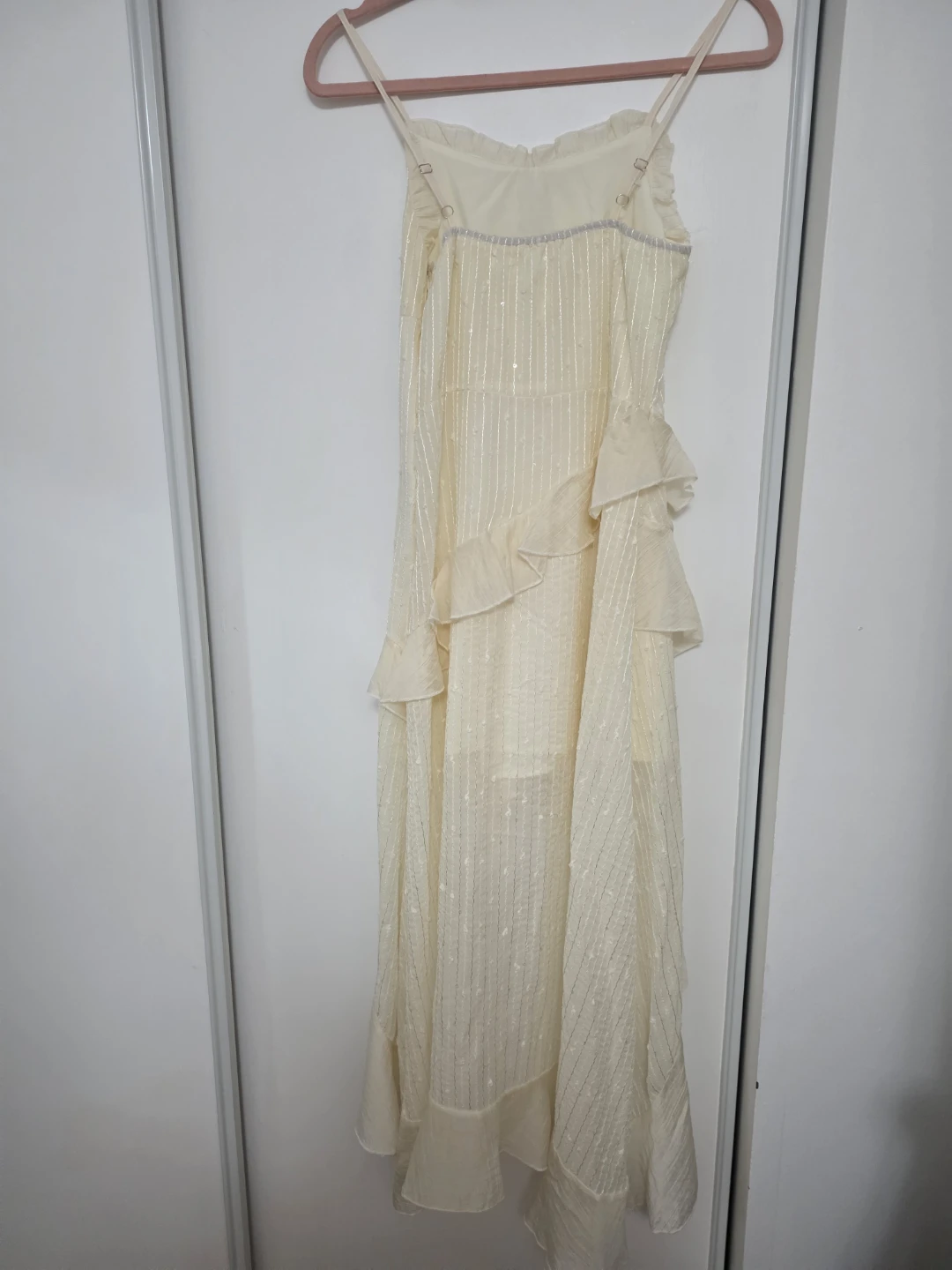 Cream Ruffle Maxi Dress with Bolero - photo 4