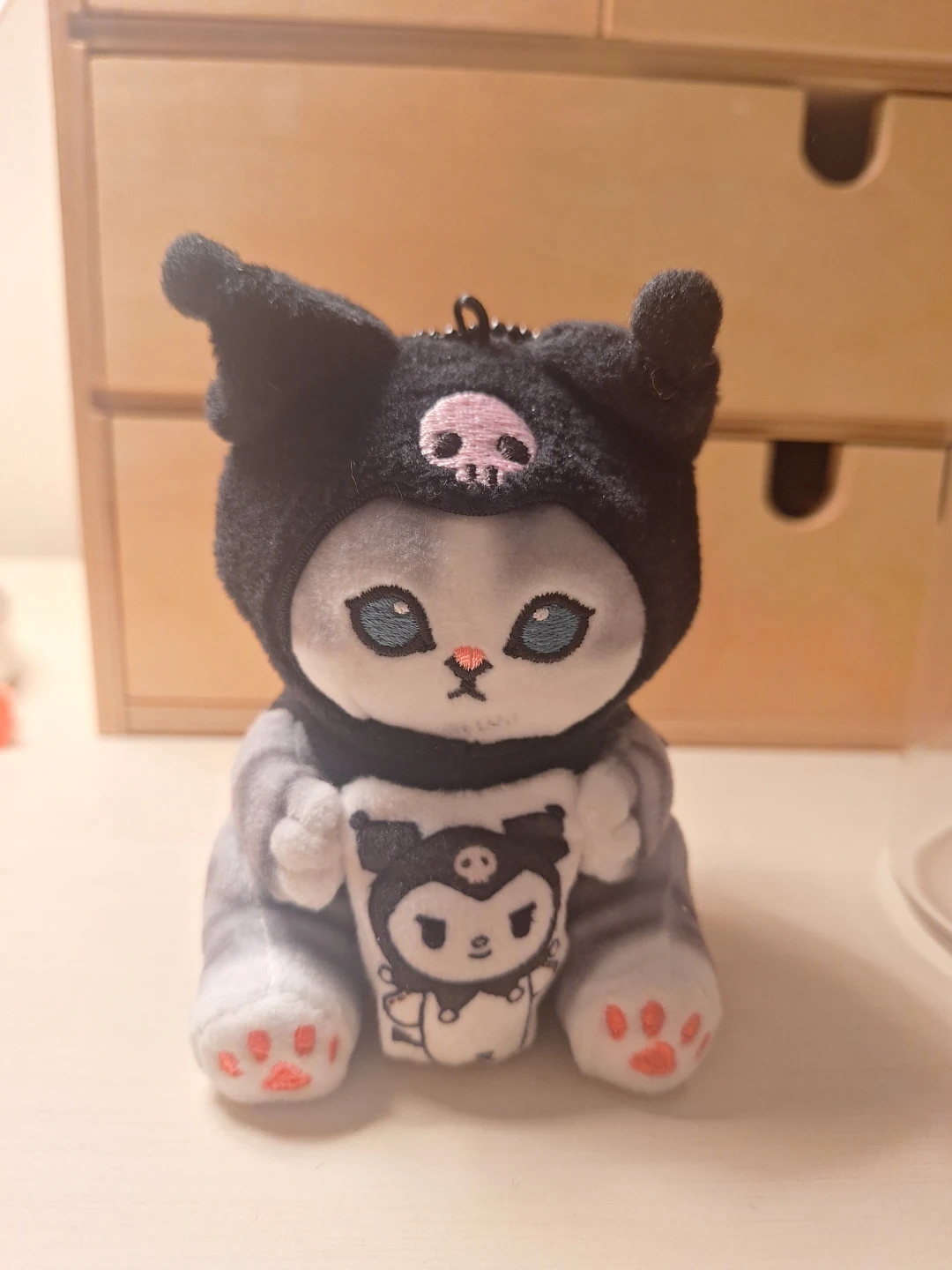 Mofusand × Kuromi Plushie and Glass Container - photo 2