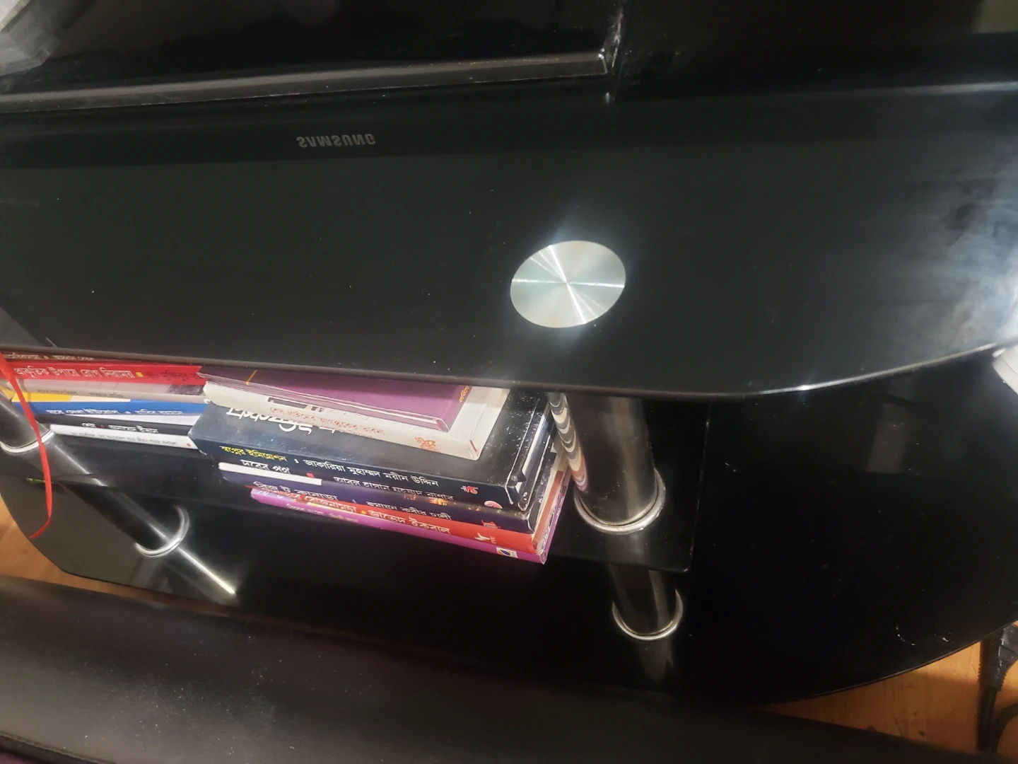 3 tiers Black Glass TV Stand fs $80 - photo 2