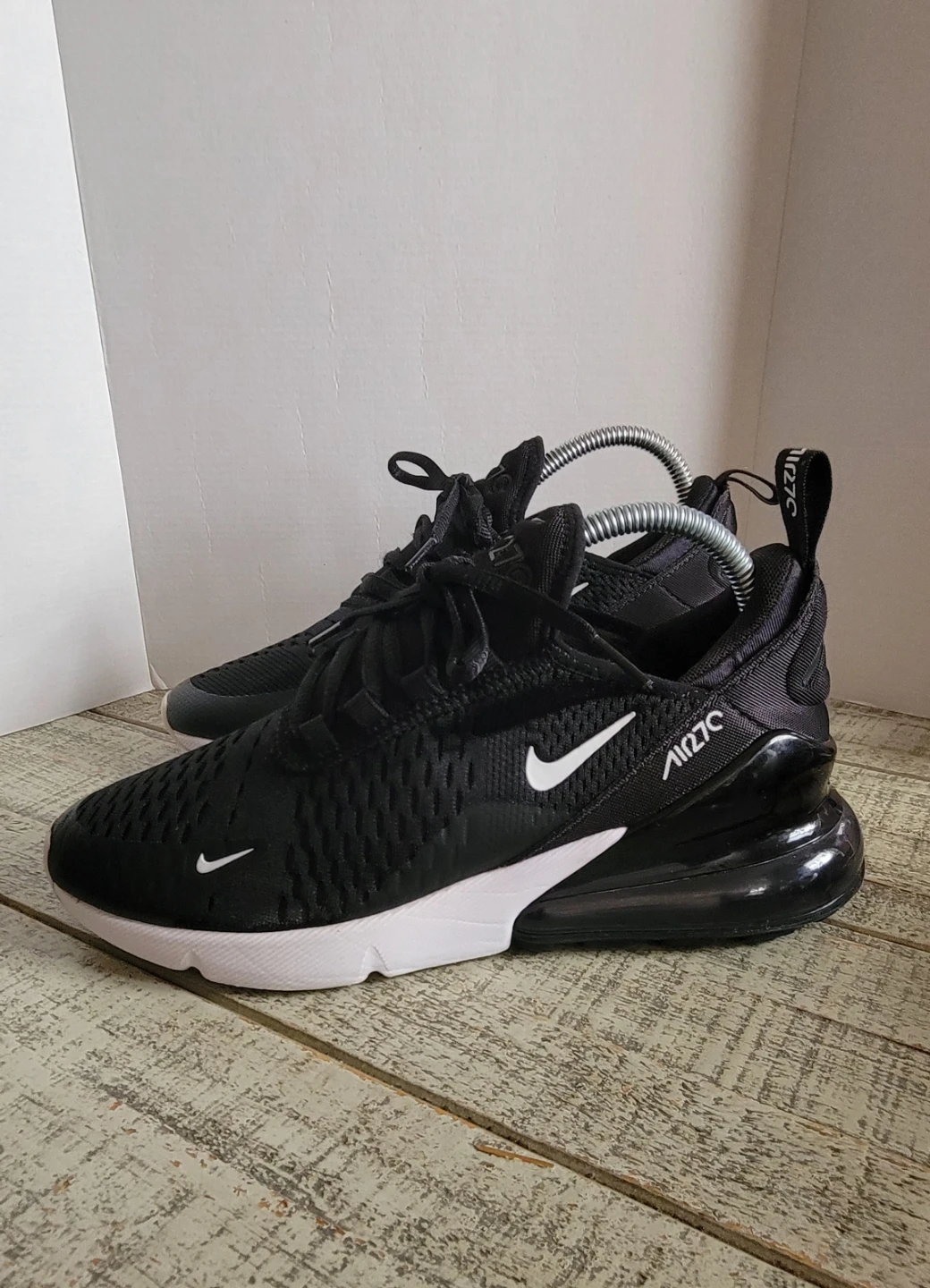 Nike Air Max 270 Youth Sneakers Black White US 6.5Y - photo 2