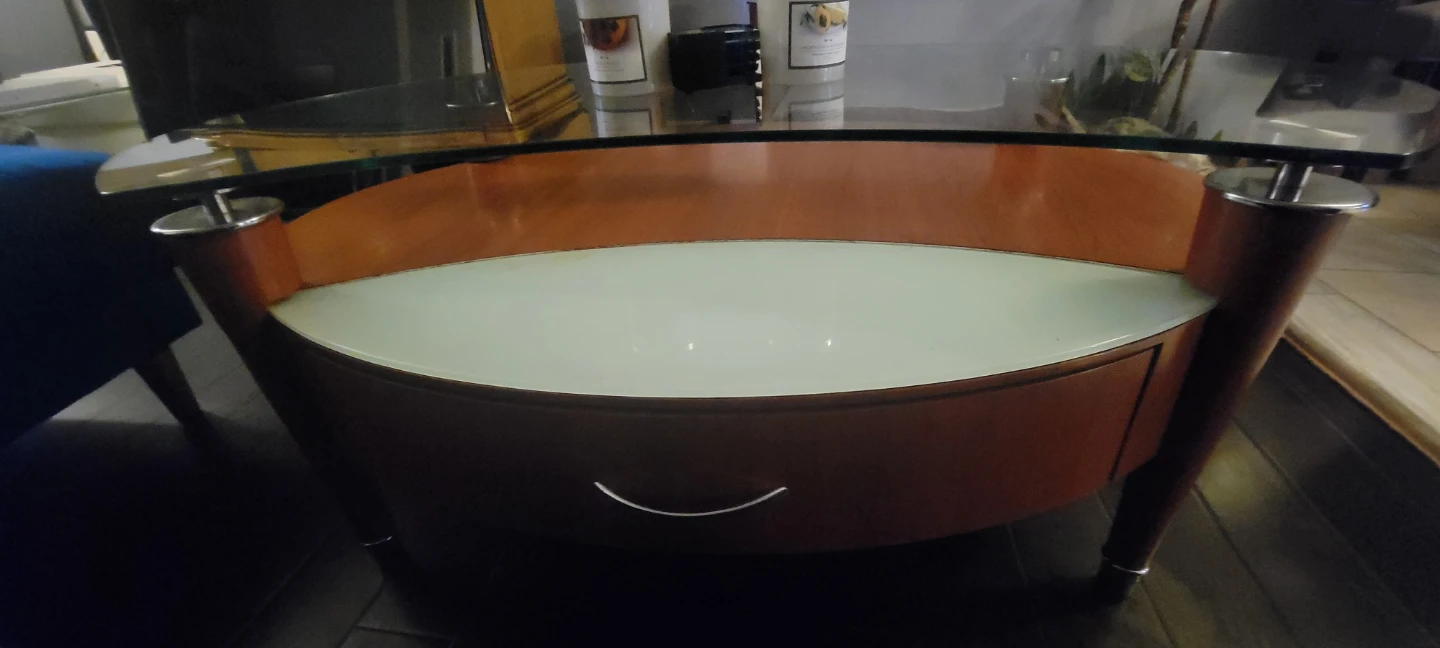 Glass and Wood Coffee Table - photo 3