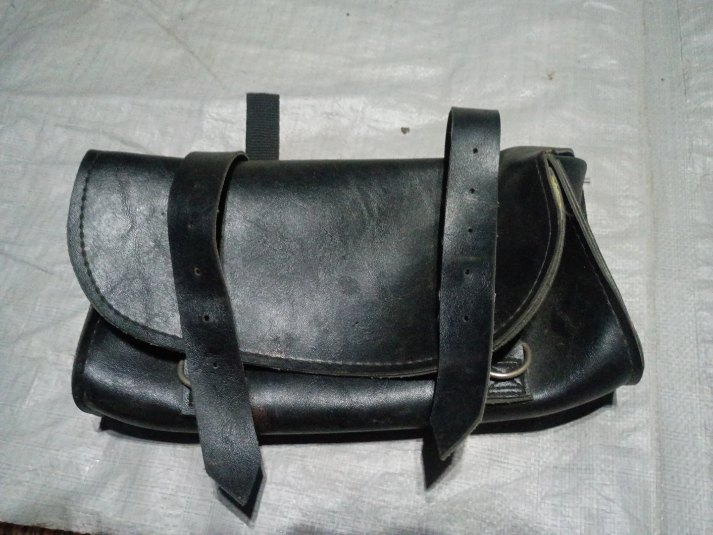 Black Leather Saddlebag