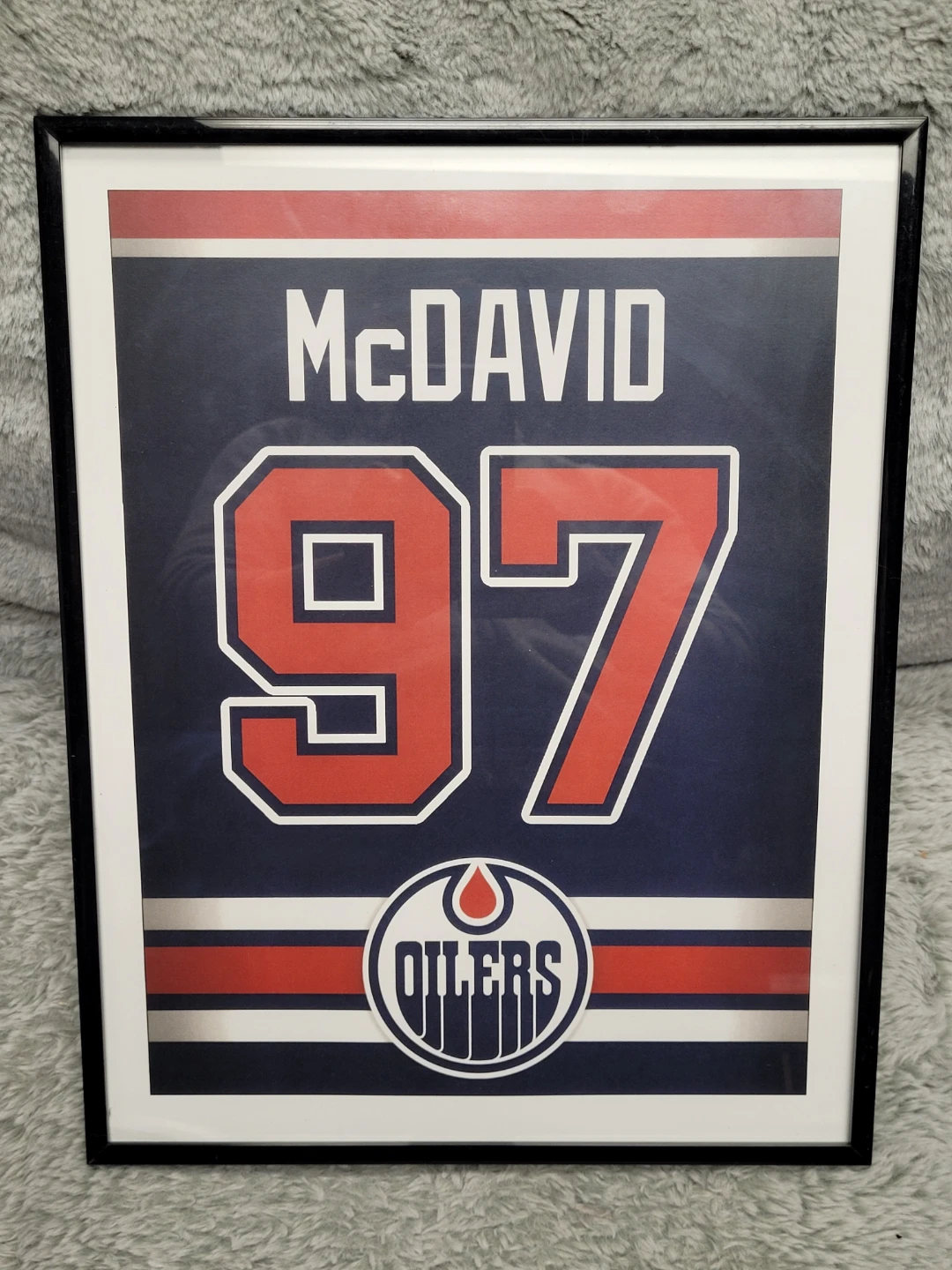 Framed McDavid 97 Edmonton Oilers Jersey Art