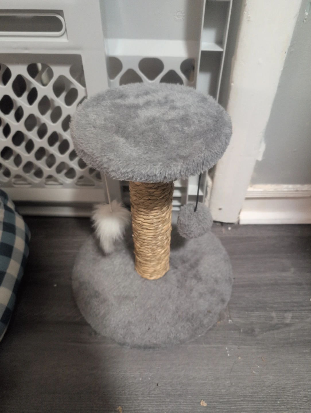 Grey Cat Tree with Sisal Scratching Post