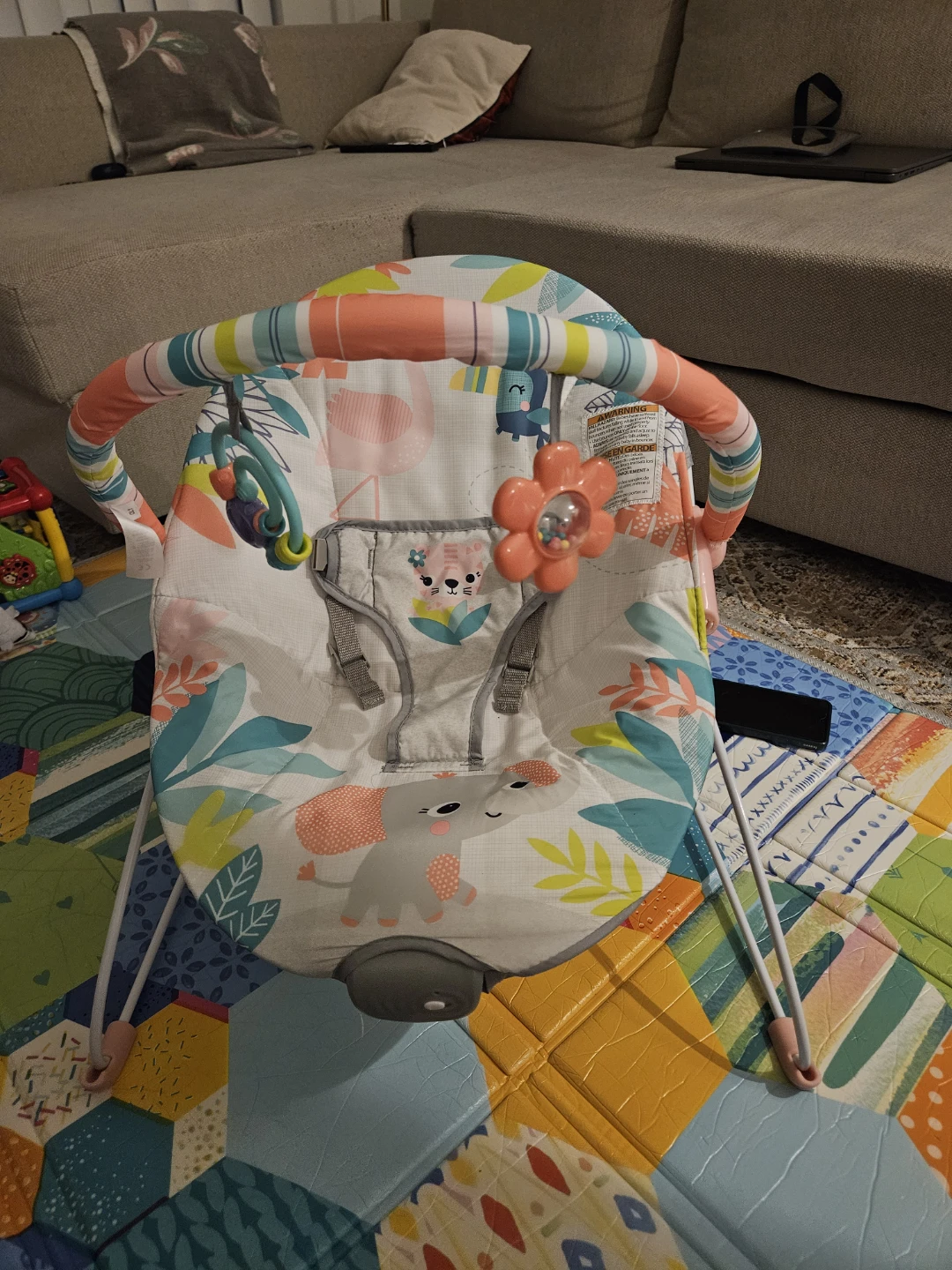 *Brand new* Bright Starts Flamingo Vibes Vibrating Baby Bouncer - photo 2