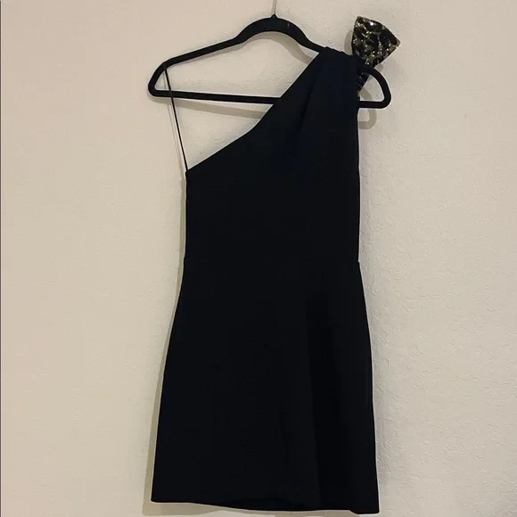 Miu Miu Black One Shoulder Mini Dress