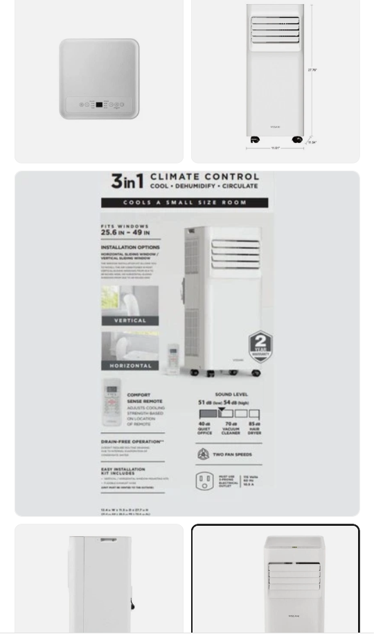 5,000Btu Vissani 3 in 1 PORTABLE AC Unit - photo 5