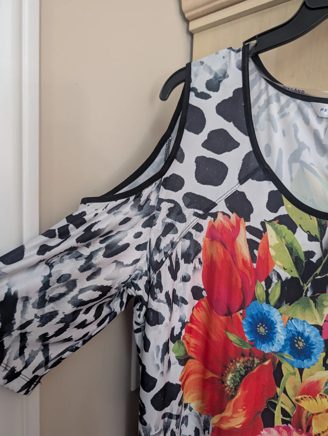 PETER NYGARD Cold Shoulder Floral Print Dress Size 12 - photo 2