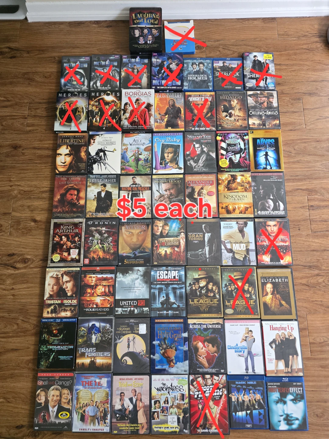 5$ each: 50+ DVD&Blue-Ray collection