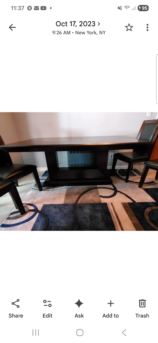 Dark Wood Dining Table with Chairs - photo 4