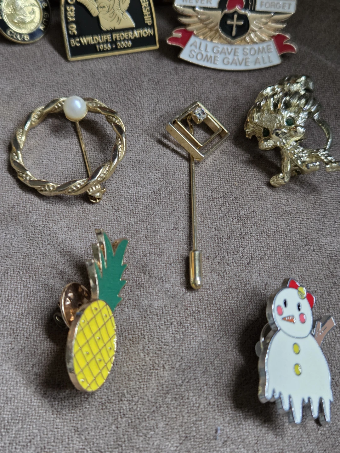 Collection of Assorted Enamel Pins with Wooden Box - photo 3