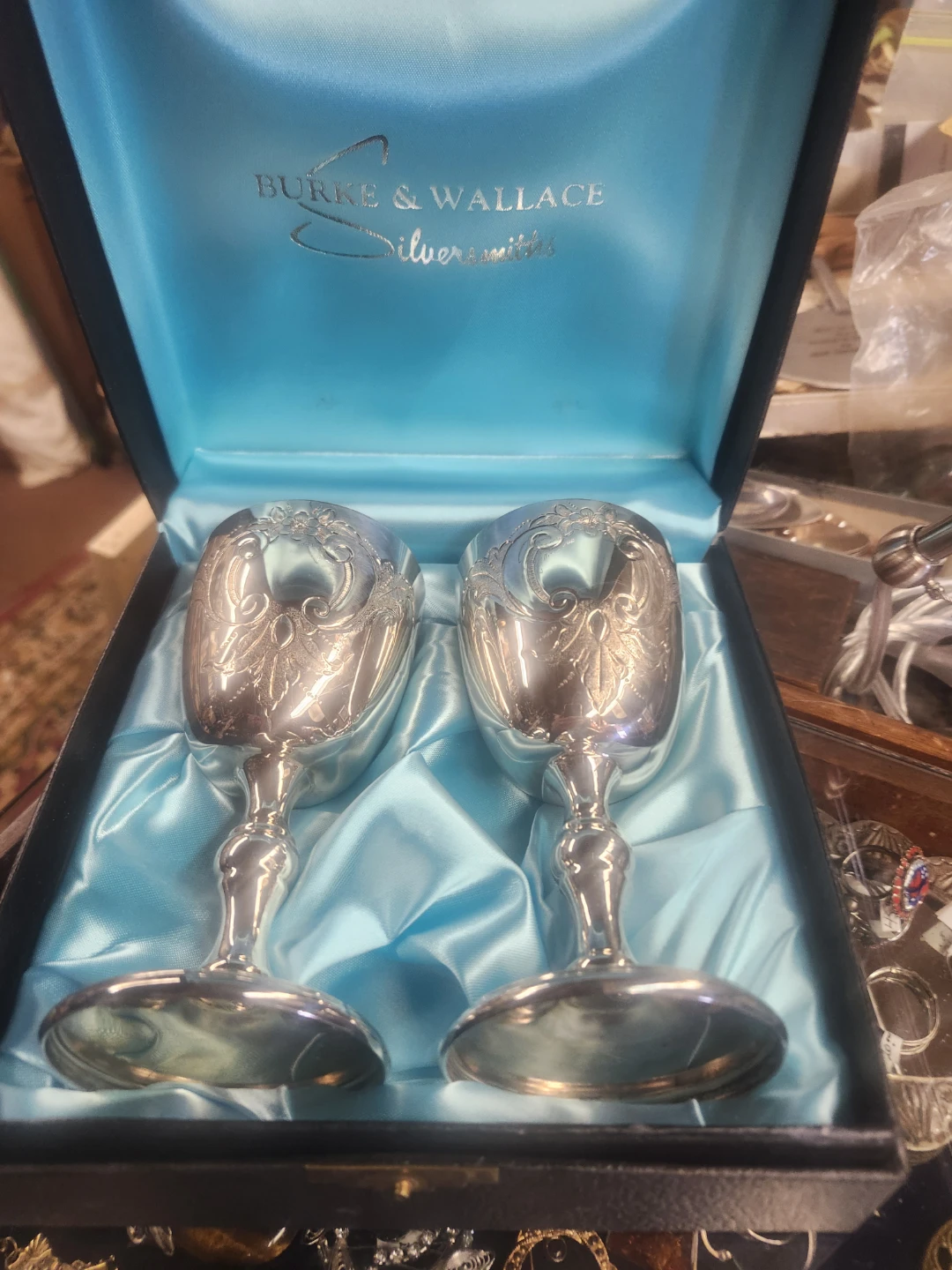 Burke & Wallace Silversmiths Set of 2 Goblets