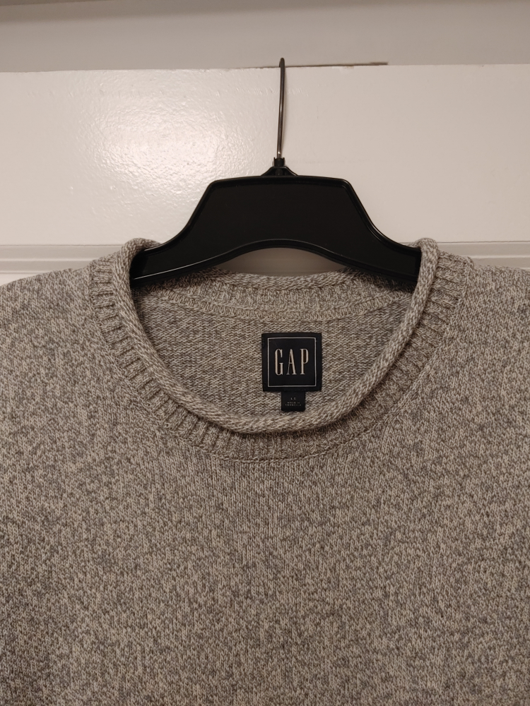 GAP Men's Grey Speckled Crew Neck Sweater Size LG - photo 3