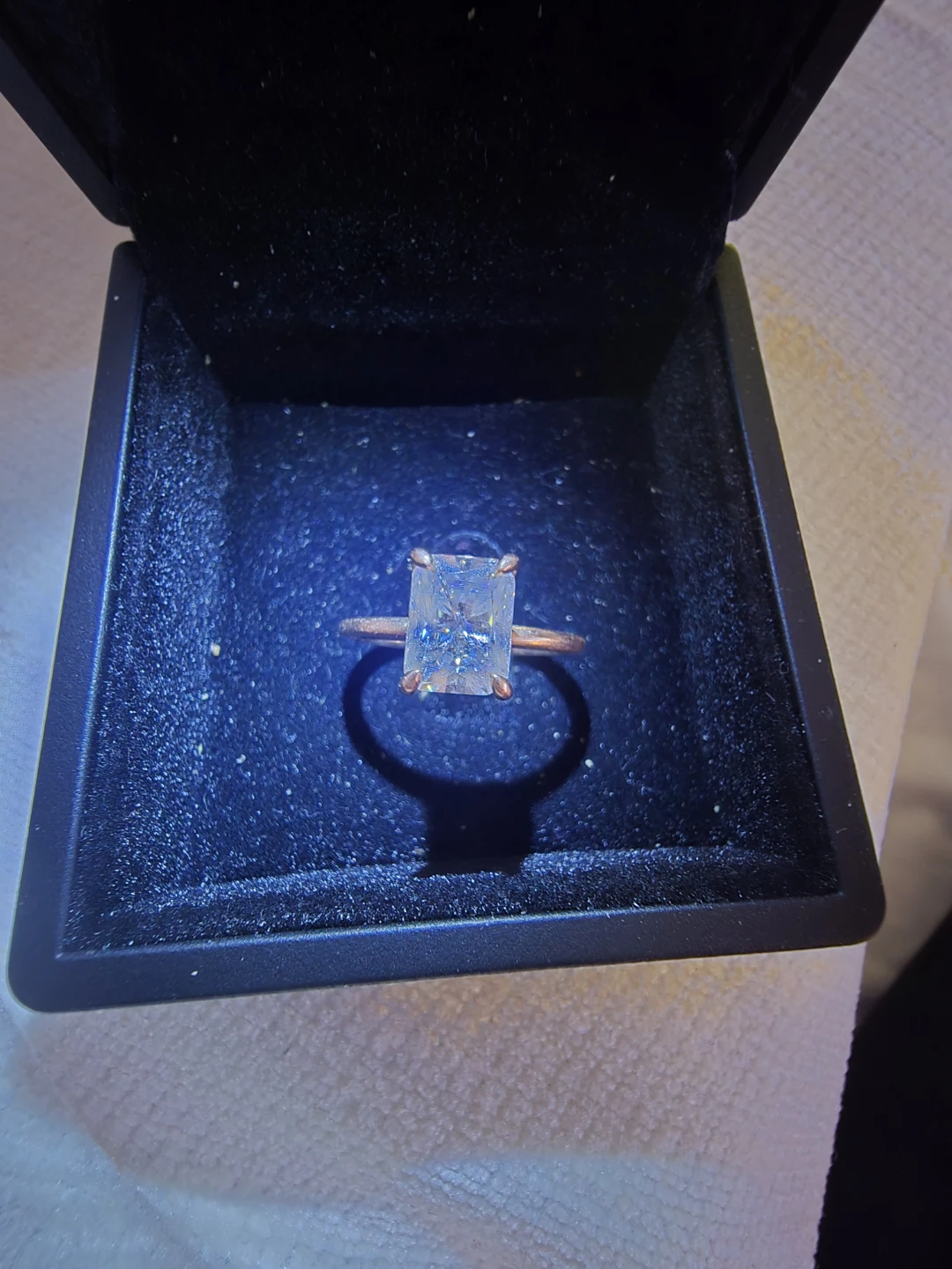 Emerald Cut Ring in Rose Gold