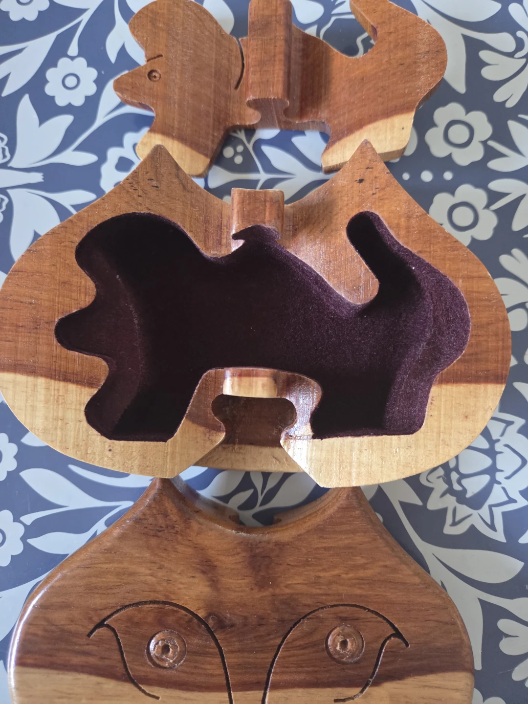 Vintage Wooden Cat Puzzle Box - photo 5