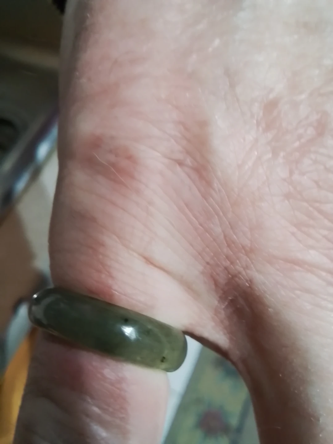 Natural Icy Green Jade Ring Size 6