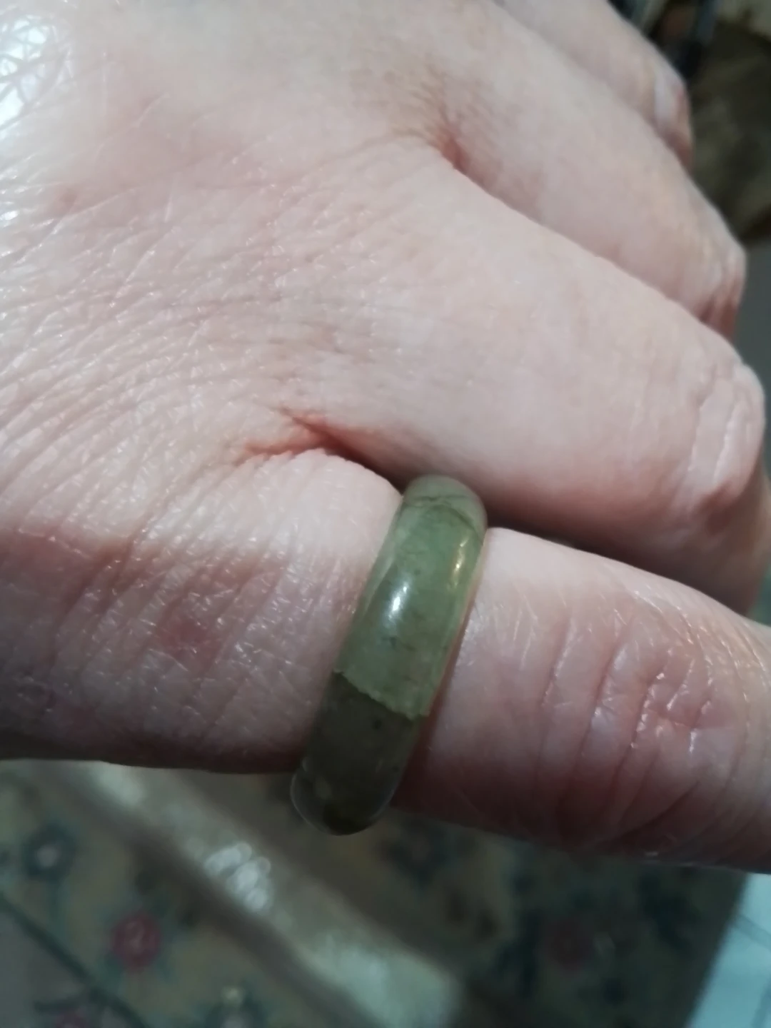 Natural Icy Green Jade Ring Size 6 - photo 3