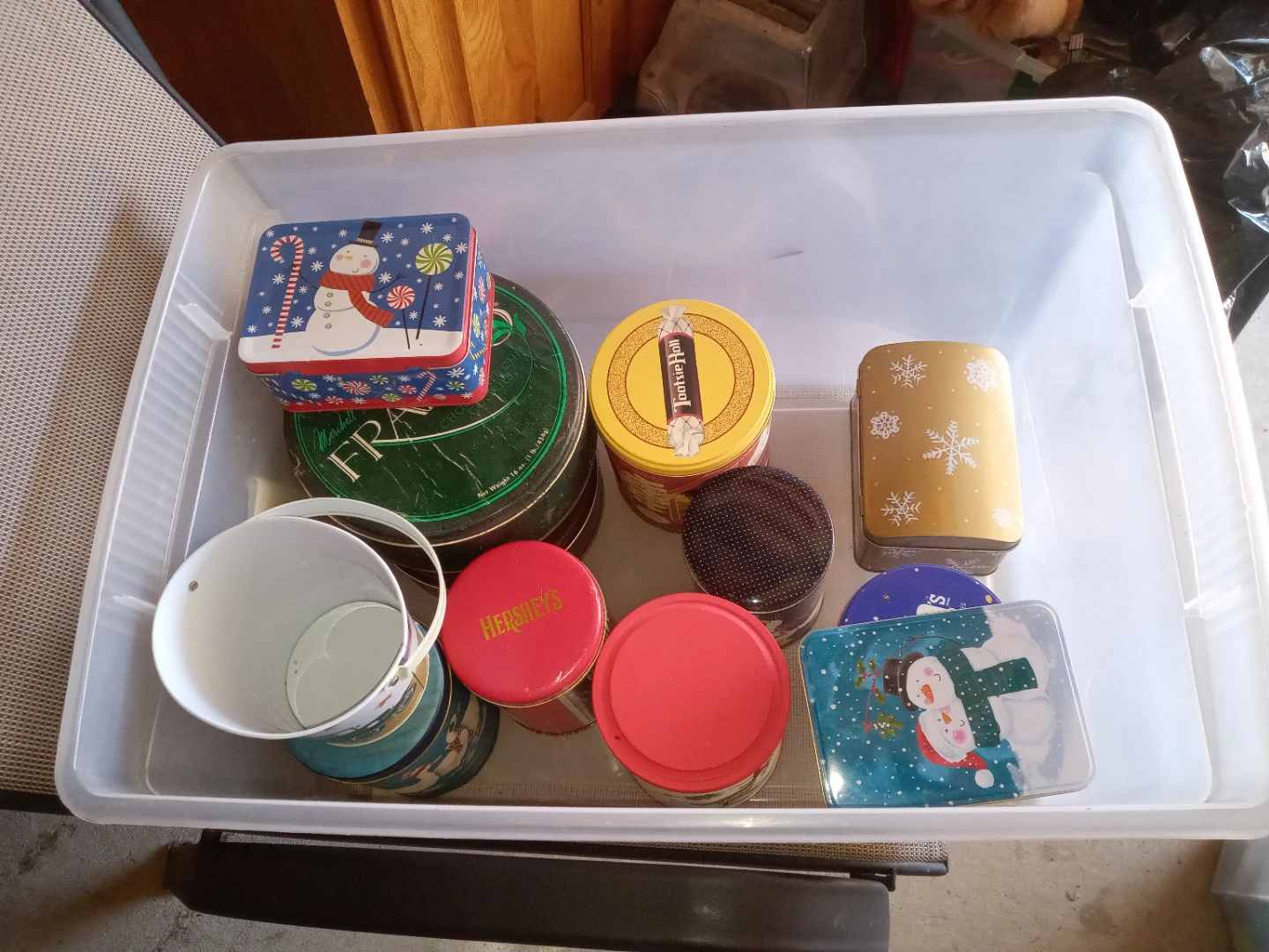 50 cents each, Assorted Holiday Themed Tins
