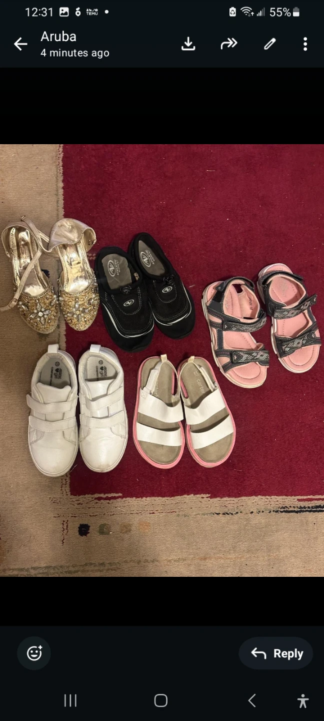 Kids Carter's Sandals - Pink & White