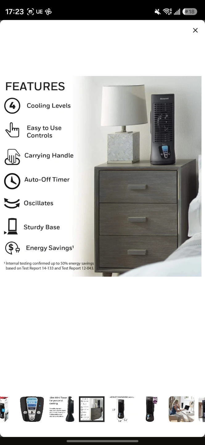Moving sale-Honeywell QuietSet Mini Tower Fan - photo 3