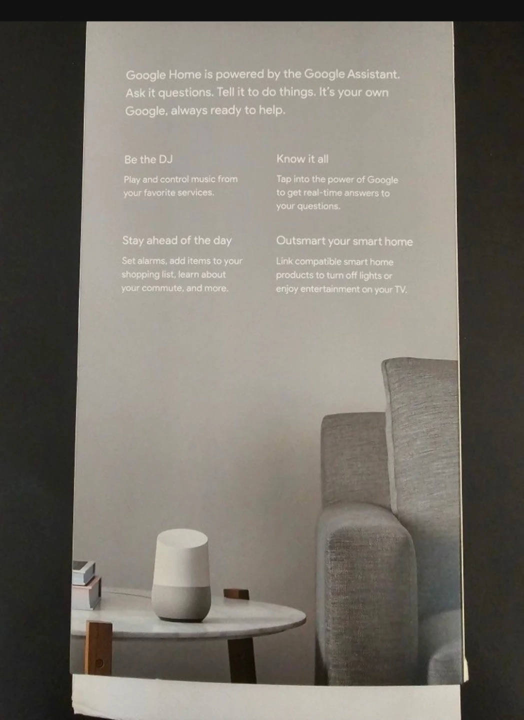 BRAND NEW FACTORY SEALED GOOGLE HOME SMART SPEAKER 1ST GEN - photo 3