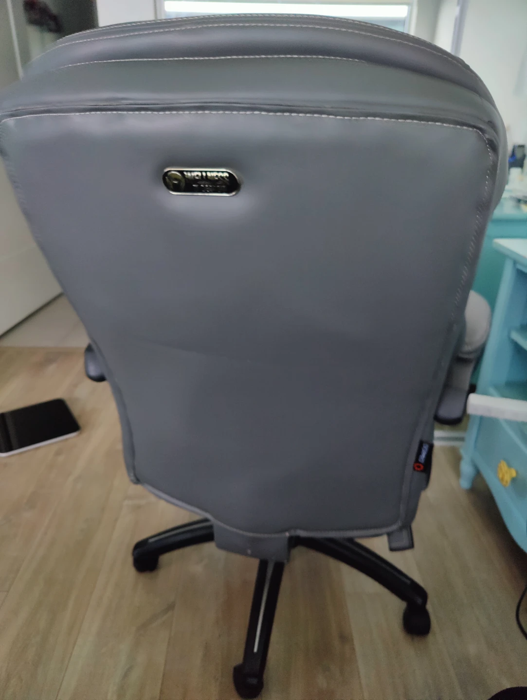 Grey Faux Leather Office Chair