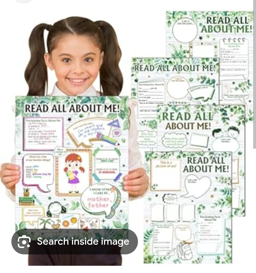 PAJEAN 45 Pcs All About Me Poster (Eucalyptus)