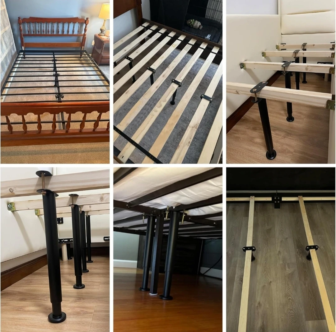 4 Metal Adjustable Bed Frame Support Legs - photo 3