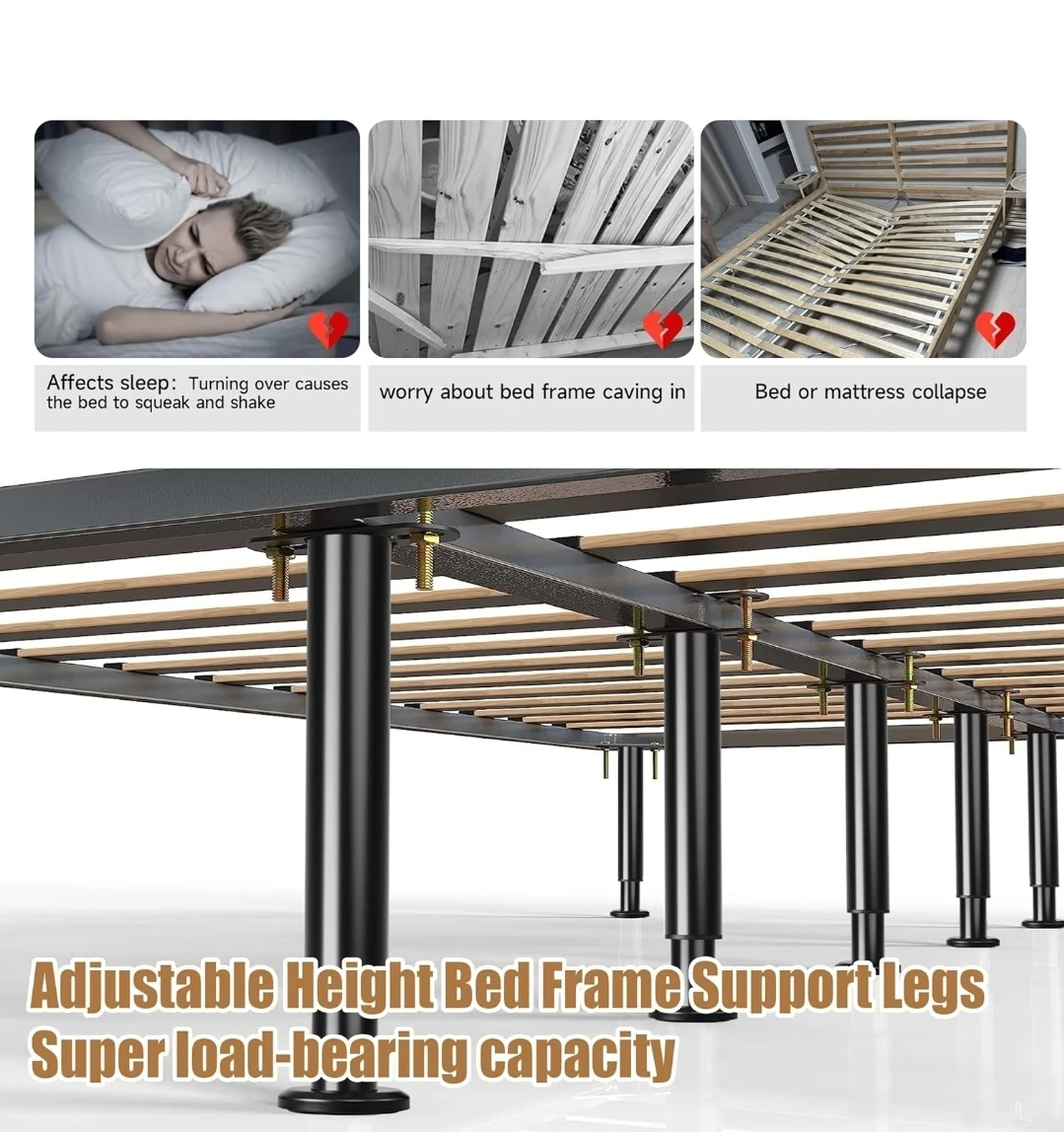 4 Metal Adjustable Bed Frame Support Legs - photo 4