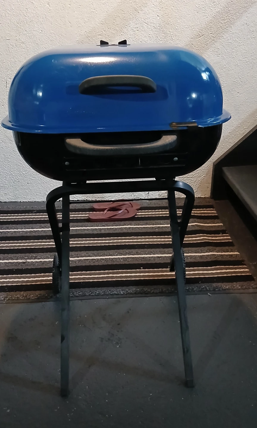 Blue Portable  Foldable Kettle Grill