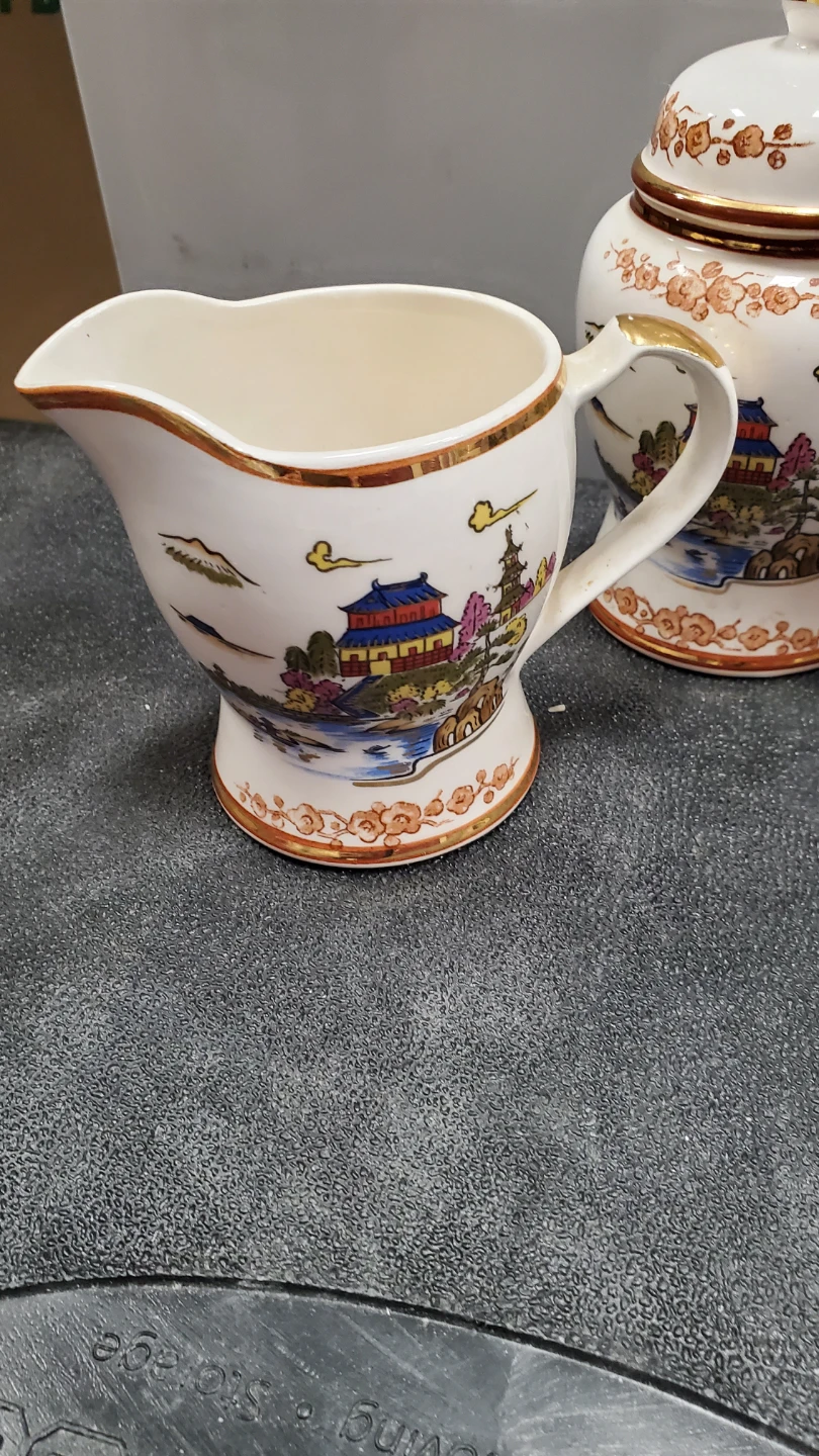 Vintage Tea Set with Teapot, Cups, Sugar Bowl, Creamer - photo 4
