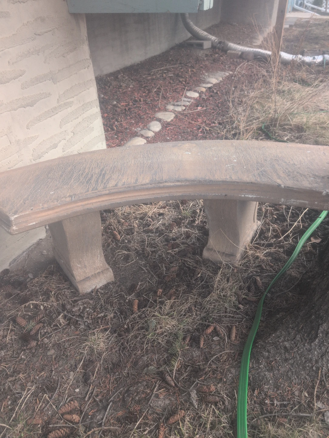 Curved Concrete Garden Bench