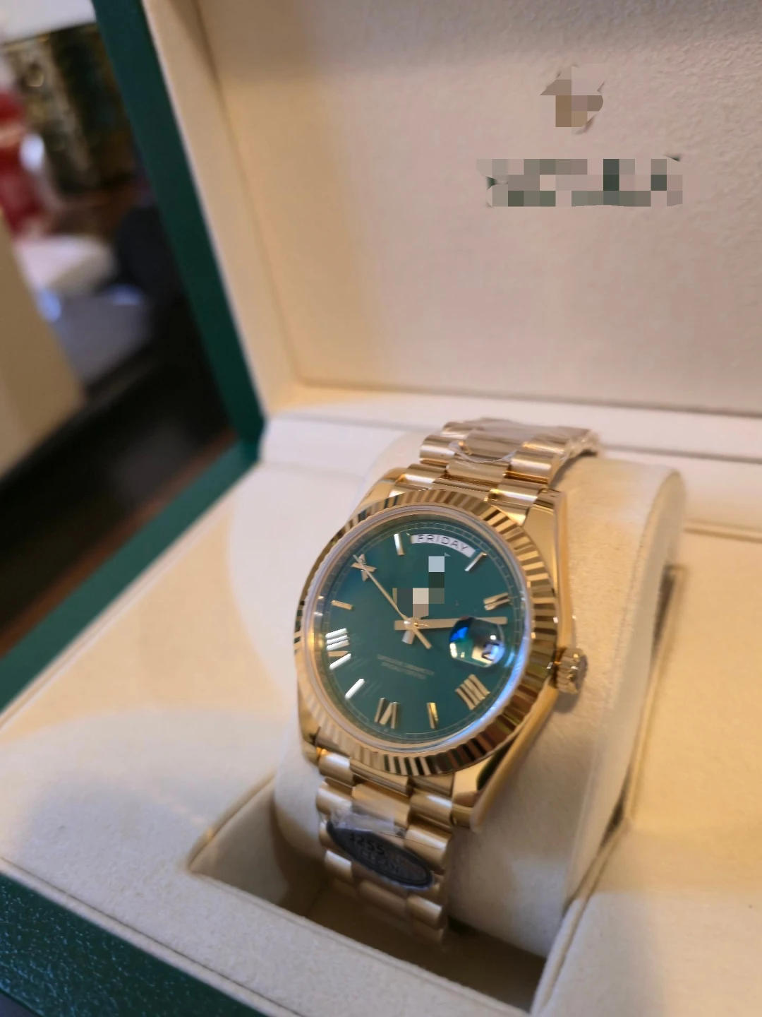 GREEN AND GOLD MENS LUXURY WATCH - photo 3