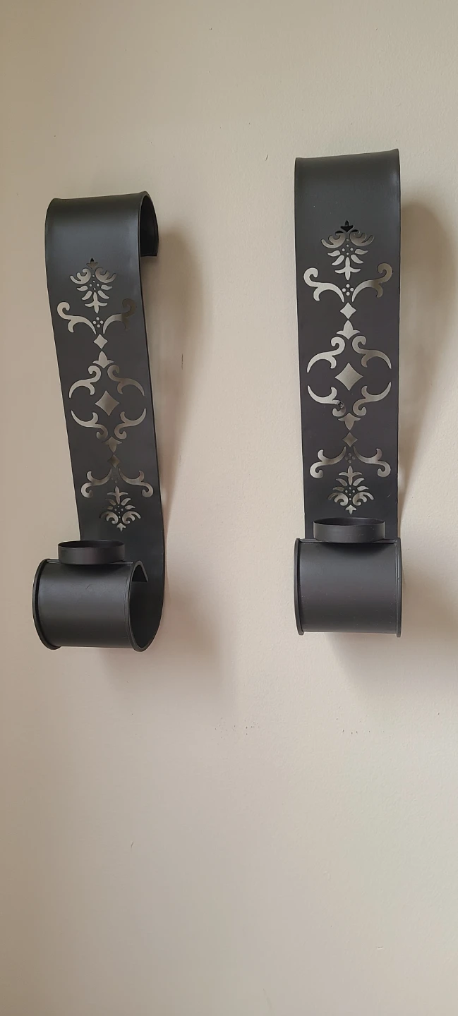 Set of 2 Scroll Wall Sconces Candle Holders