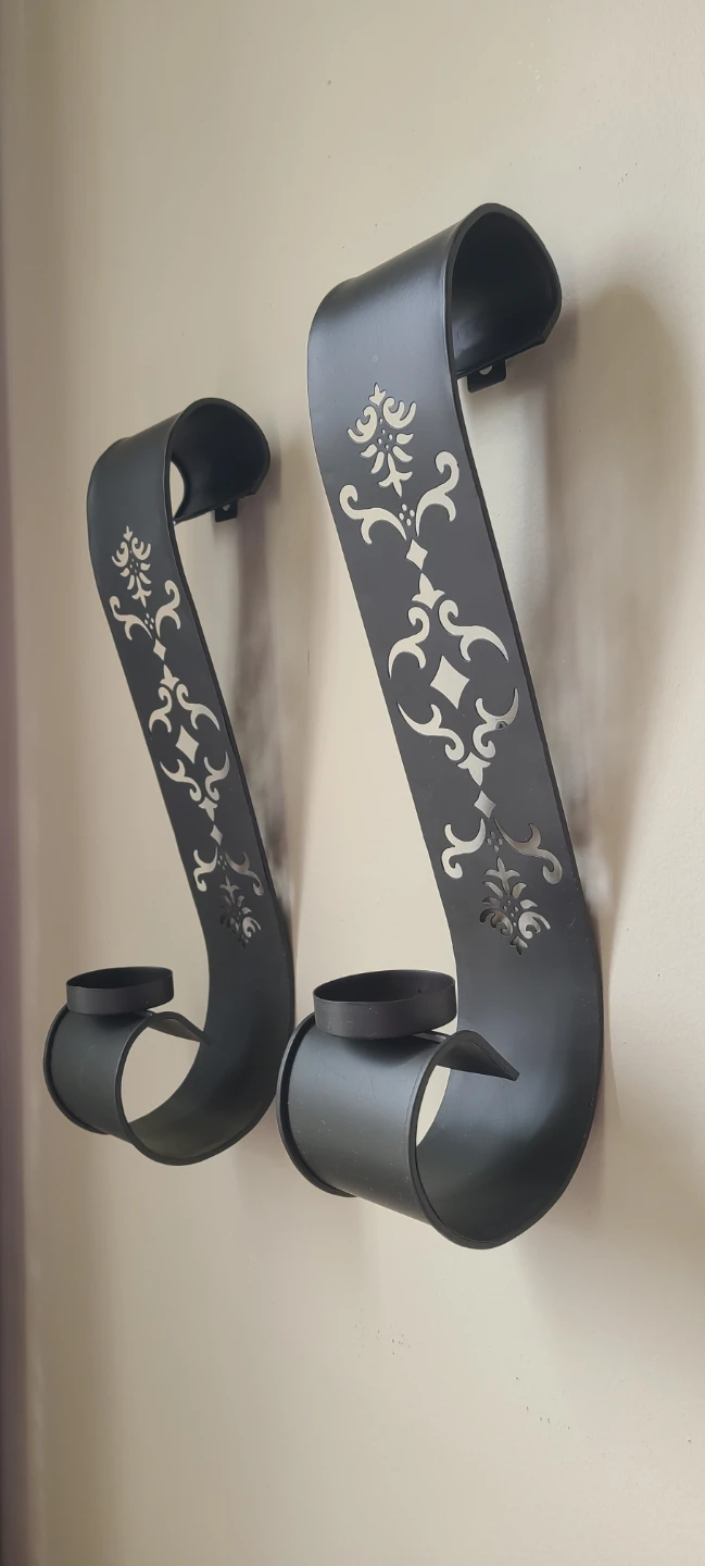 Set of 2 Scroll Wall Sconces Candle Holders - photo 2