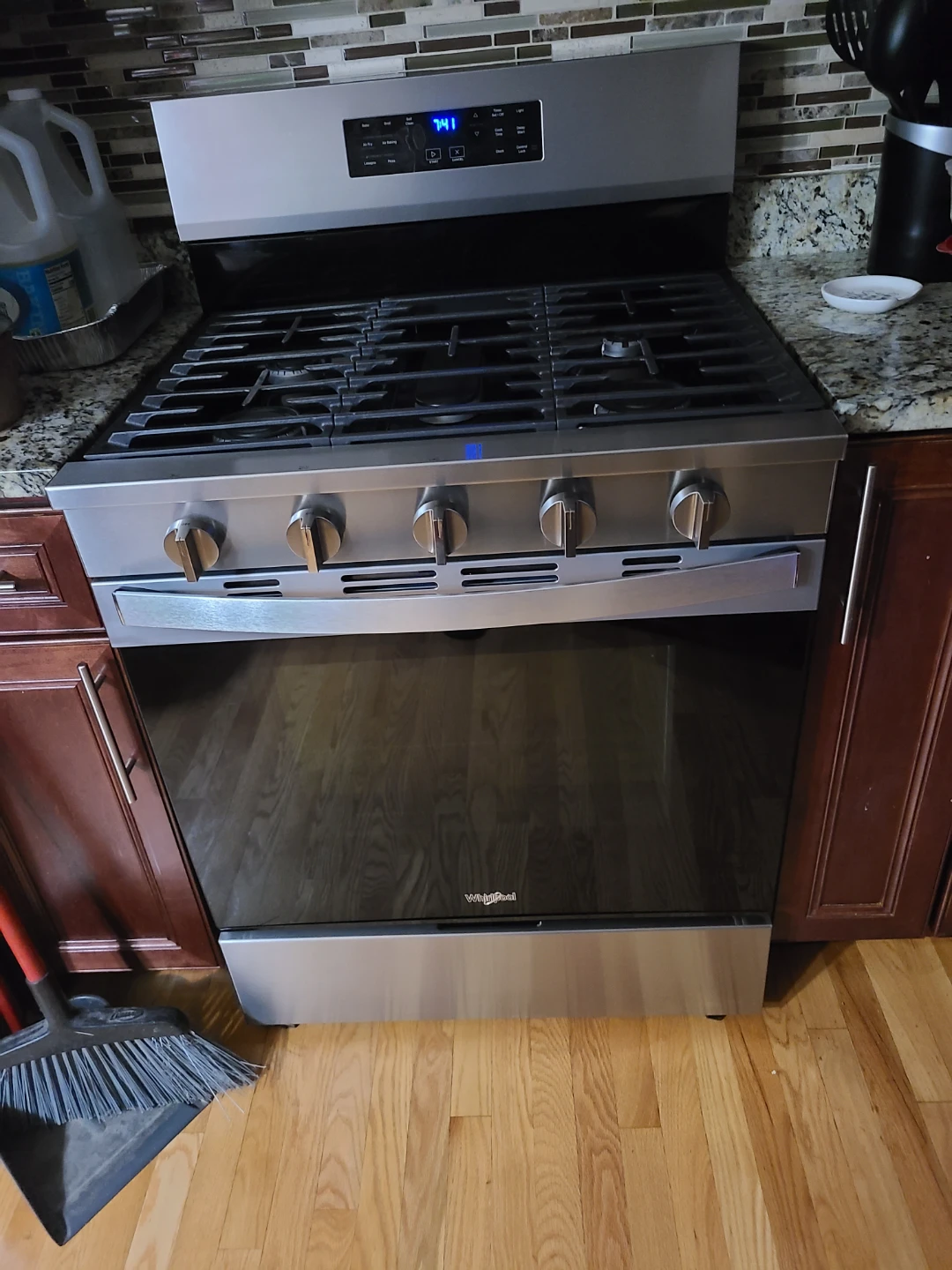Whirlpool Stainless Steel Gas Range and Microwave Set