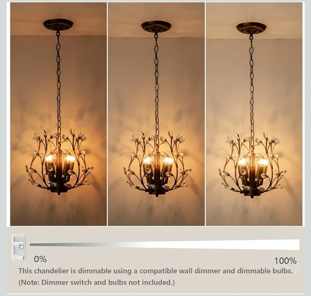 Antique Tree Branch Crystal Chandelier - 11" Wide Bronze - photo 3